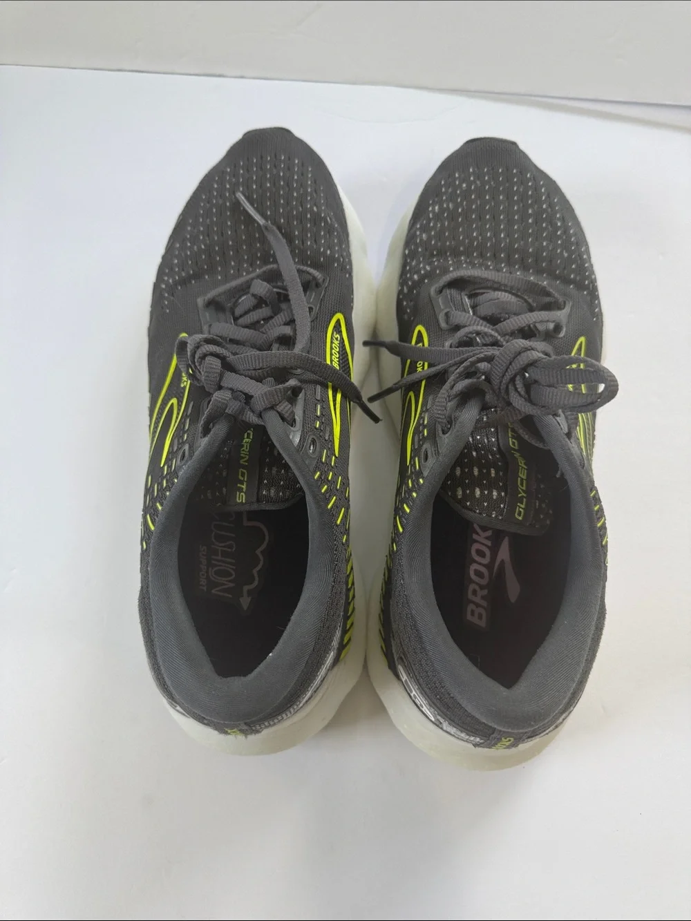 Brooks Men's Glycerin GTS Running Shoes - Black with Neon Yellow